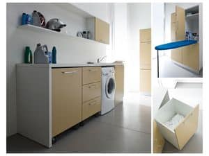 Idrobox 03, Modular furnishing system for laundry Ironing room