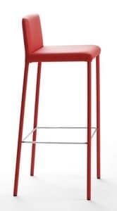 Amelie stool, Stool in painted steel and faux leather, for bars