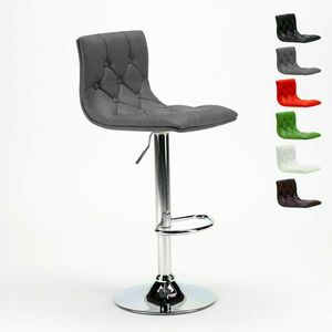 Chesterfield faux leather kitchen and bar stool Design HONOLULU - SGA800HON, Swivel stool in imitation leather