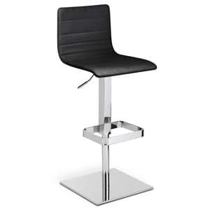 FIRENZE SG2, Stool in chrome metal and quilted faux leather