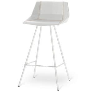 GLIM SG65 SPORT, Stool in metal and eco-leather, for bars and kitchens