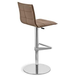 IRIS SG, Stool in metal and leather, adjustable, for hotels