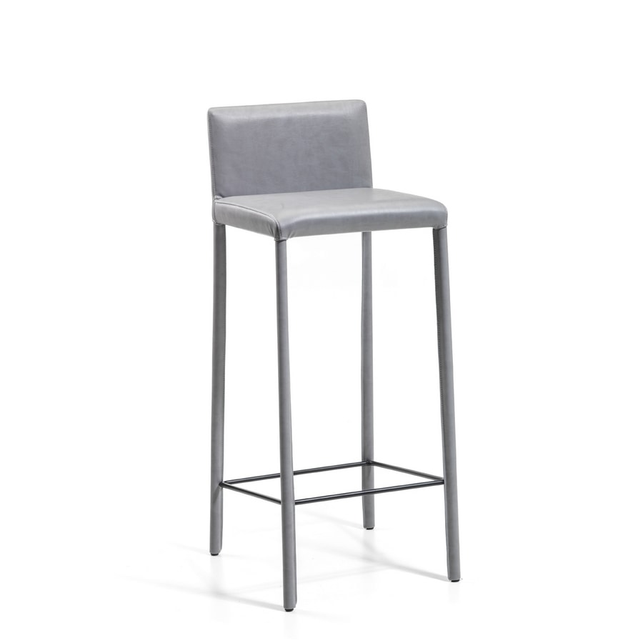 Agata SG high, Contemporary barstool fully covered in leather
