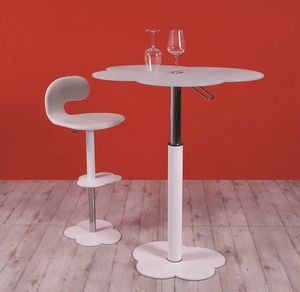 Nuvola, Swivel stool in metal and leather