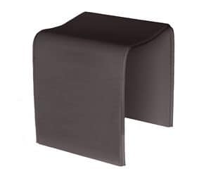 Sgab, Leather-covered stool with a sinuous line