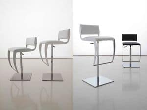Yumi 605, Swivel barstool with square metal base and footrest