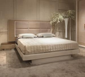 Princess Art. 106.353, Oak bed with integrated bedside tables with steel details
