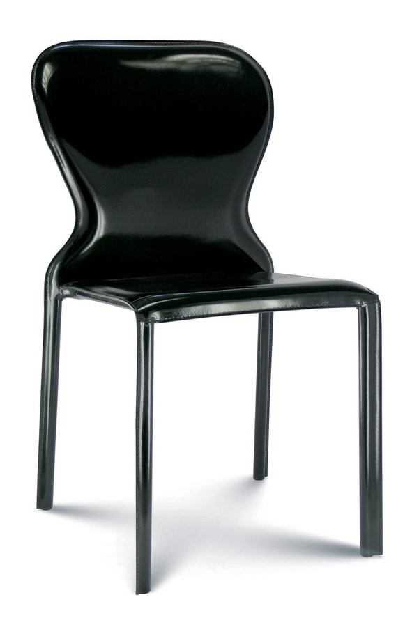 Amanda, Chair fully upholstered in leather