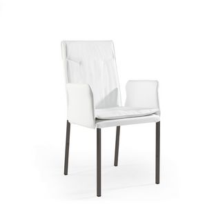 Ariel br chromed, Armchair in fabric or leather