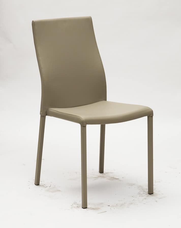 Art. 213 Hellen, Metal chair, upholstered in high quality faux leather