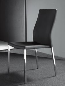 Art. 213 Hellen, Metal chair, upholstered in high quality faux leather