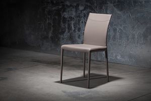 ART. 252/1 SOFT MISS, Chair covered in leather with metal structure