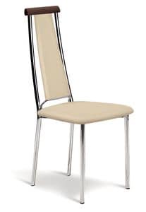 ASTI 2, Chair in chromed metal and artificial leather, for kitchen