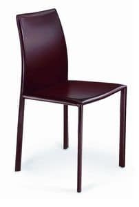 ATHENA 397, Chair completely covered in leather, for restaurants