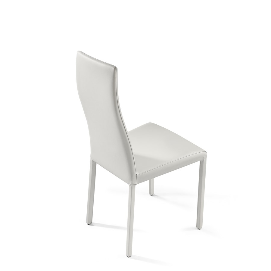 Cuba, Modern chair upholstered in leather, lightweight, for bars