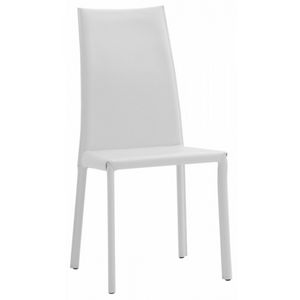Giorgia, Metal chair, upholstered in leather, for restaurants