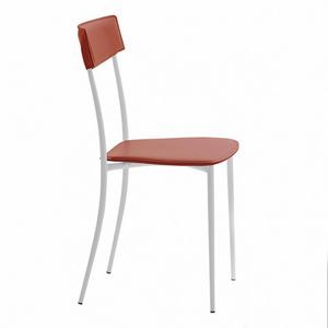 Isa, Handy chair in steel, covered in leather