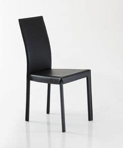 Jacqueline, Chair completely covered in leather, available in various colors from sample
