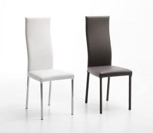 Jaqueline/P H Cromo, Chair in chromed metal, leather upholstery, available in various colors