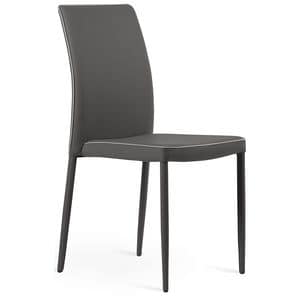 KIMI, Stackable chair upholstered in faux leather, for modern bars