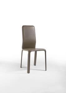 Mama, Metal and leather dining chair, for living room
