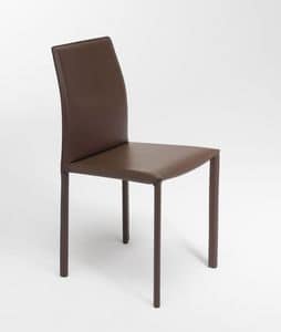 Margaret, Modern chair, upholstered in simil leather, available in various colors