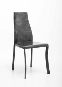 Margot, Steel chair covered entirely in leather