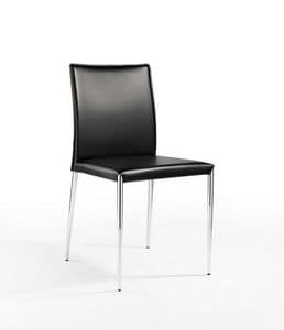 Mind, Leather chair, sleek silhouette, for restaurant