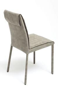 Nancy, chair covered with nubuck, available in various colors and two heights
