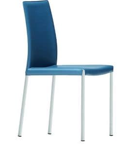 Nuvola SB, Chair covered in leather with painted legs