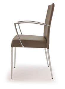 PL 621, Steel chair, upholstered in faux leather, for contract use