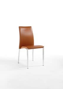 Pratik, Leather chair, structure in square steel tube