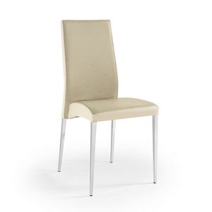 Regina stackable, Stackable chair in imitation leather