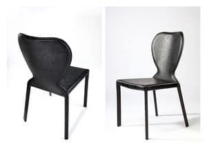 Retr, Padded leather dining chair, for breakfast room