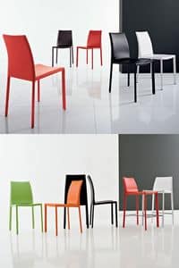 Roma 420, Metal and leather dining chairs Restaurant dinig room