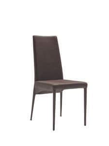 Vera, Modern chair with upholstered seat and back for dining room