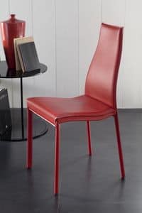Veronique, Chair completely covered in leather, for restaurants