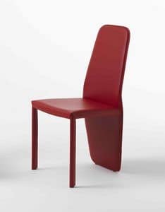 Viva low, Chair with low backrest, leather, various colors