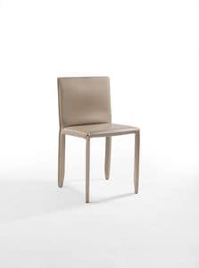 Yuma, Chair in steel and leather, for bar and kitchen