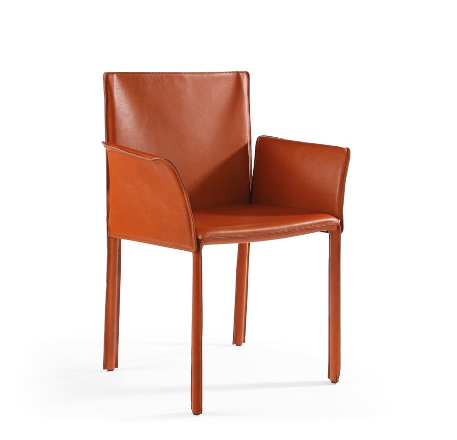 Yuta BR, Chair completely covered in leather