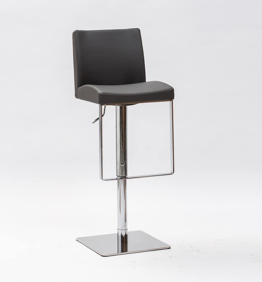 Art. 575 Maxim, Elegant stool with leather seat, adjustable height