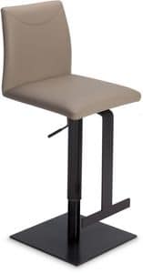 Belle SG, Metal stool, padded, genuine leather covering