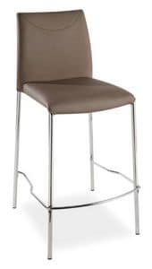 Belle SGF, Padded stool in genuine leather with metal base