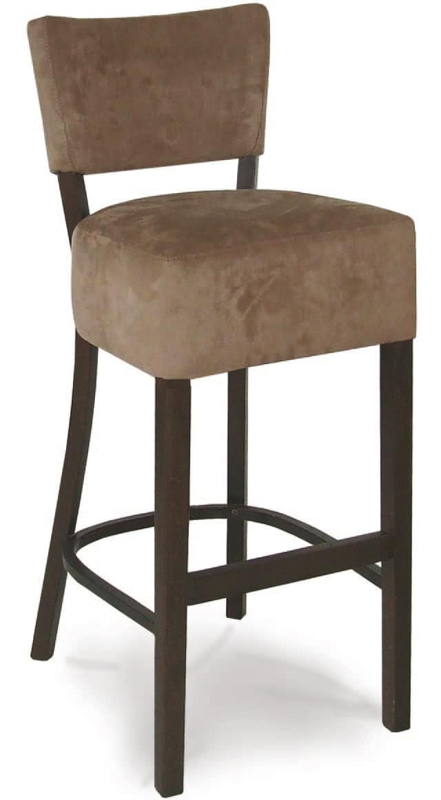 Portocervo SG, Padded stool in wood, faux leather coated