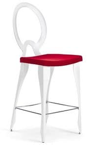Revolution HCF, Stool made of chromed metal with seat in leather
