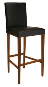SG 1012, Stool in wood with upholstered seat and back