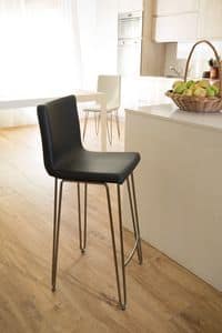 Valdo sgabello, Stool with steel rod structure with different finishings