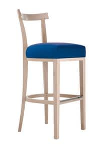 Victor 8003, Stool in beech wood with upholstered seat