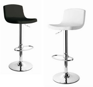 Zoe, Height-adjustable stool with eco-leather seat