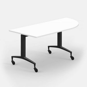 Ulisses AN, Table on wheels with folding top and rounded corner